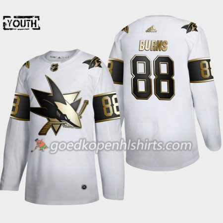 San Jose Sharks Brent Burns 88 Adidas 2019-2020 Golden Edition Wit Authentic Shirt - Kinderen